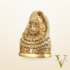 Brass Khatu Shyam Face Bust Idol - 3" Height