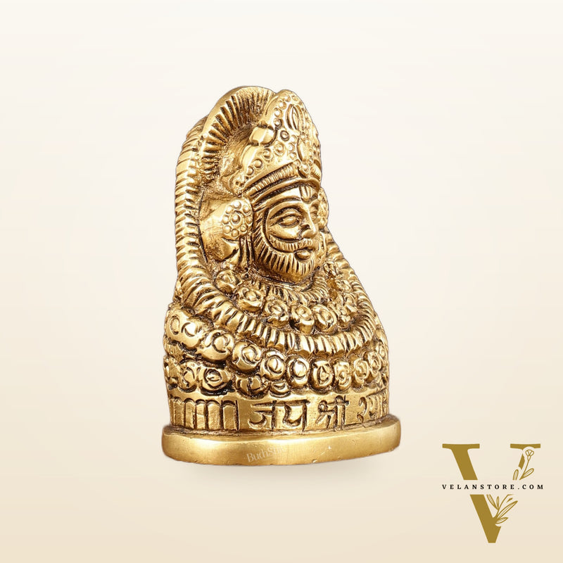 Brass Khatu Shyam Face Bust Idol - 3" Height