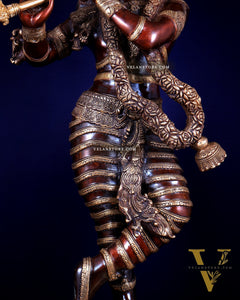 Brass Krishna dual tone Large Statue - 46 inch