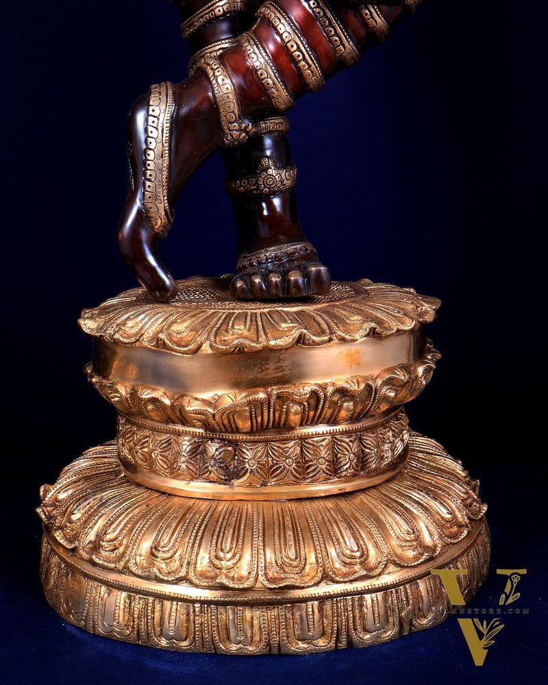 Brass Krishna dual tone Large Statue - 46 inch