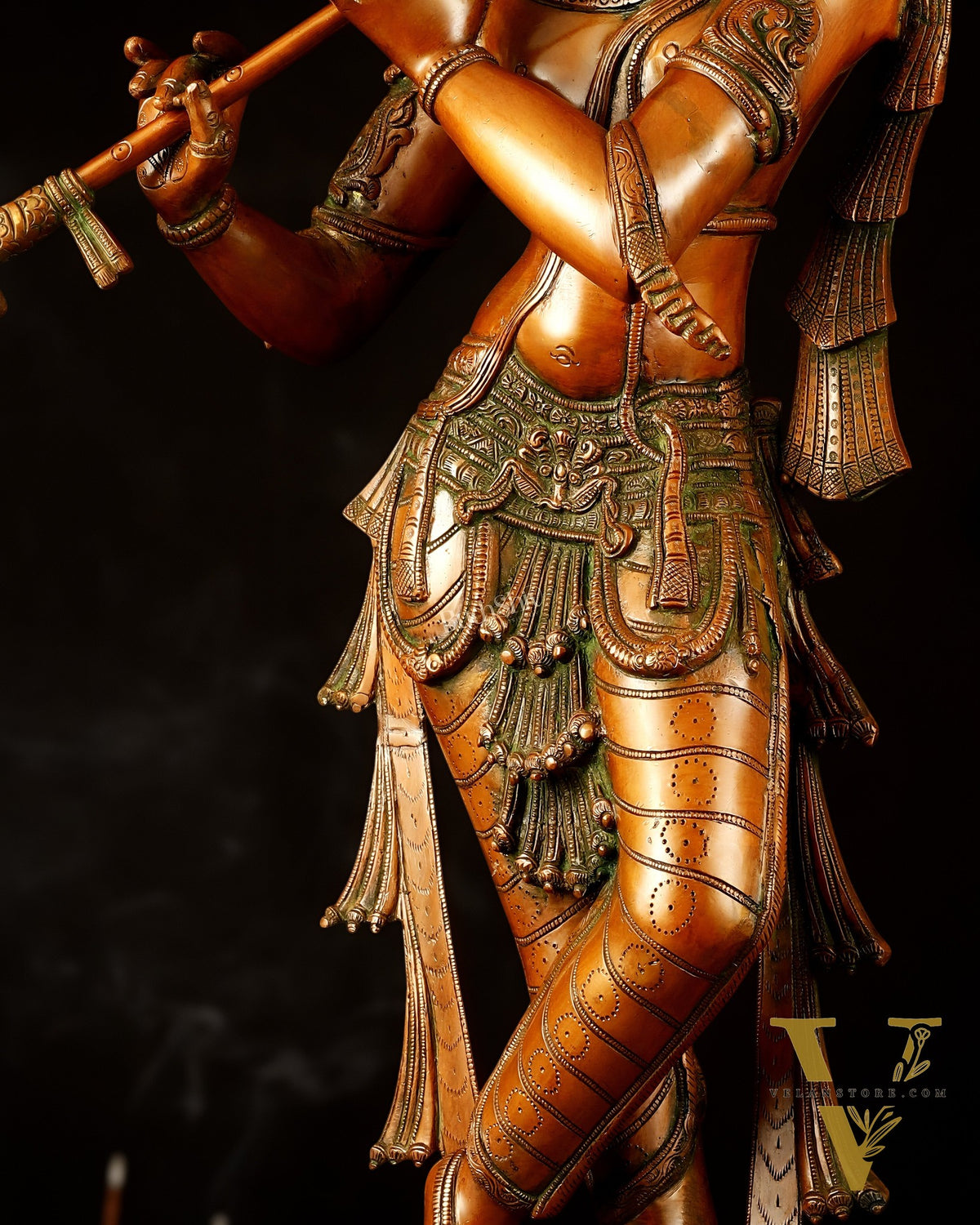 Brass Krishna kerala style Idol 36"