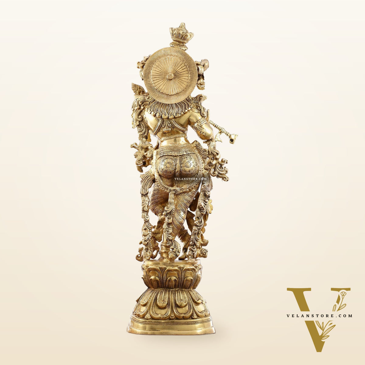 Brass Krishna statue 30 inch idol murti
