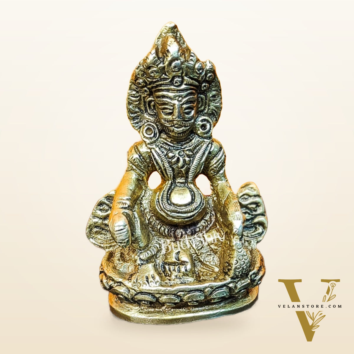 Brass Kubera Idol, 3" Height, God of Wealth
