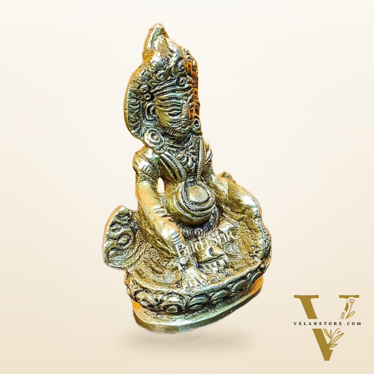 Brass Kubera Idol, 3" Height, God of Wealth