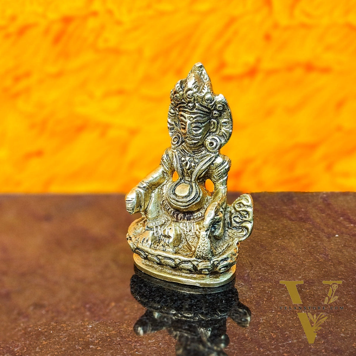 Brass Kubera Idol, 3" Height, God of Wealth