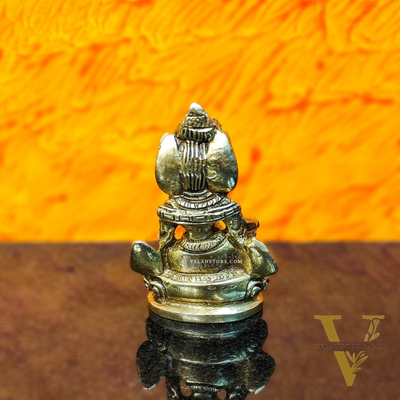 Brass Kubera Idol, 3" Height, God of Wealth