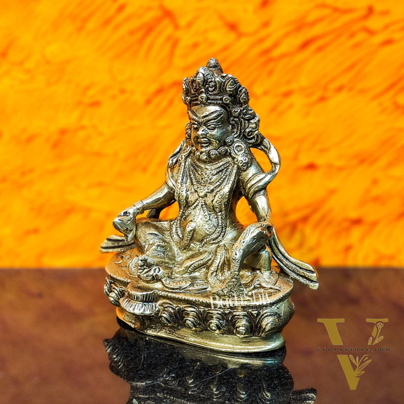 Brass Kubera Idol, 5.5" Height, God of Wealth