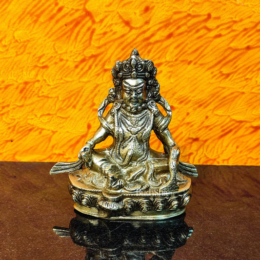 Brass Kubera Idol, 5.5" Height, God of Wealth