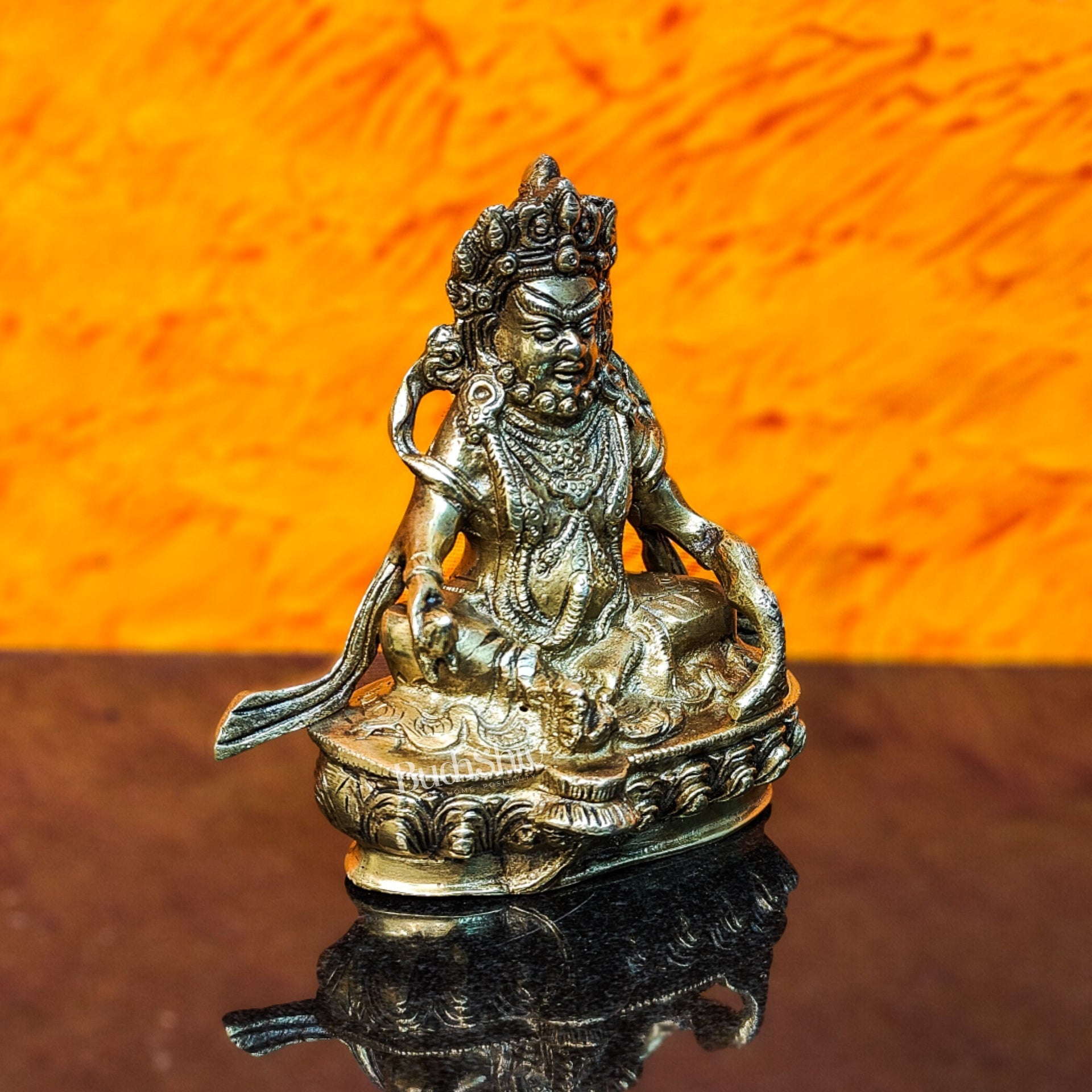 Brass Kubera Idol, 5.5" Height, God of Wealth