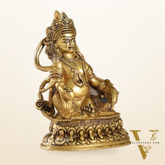 Brass Kubera Idol | 6" Height | Deity of Wealth | Handcrafted