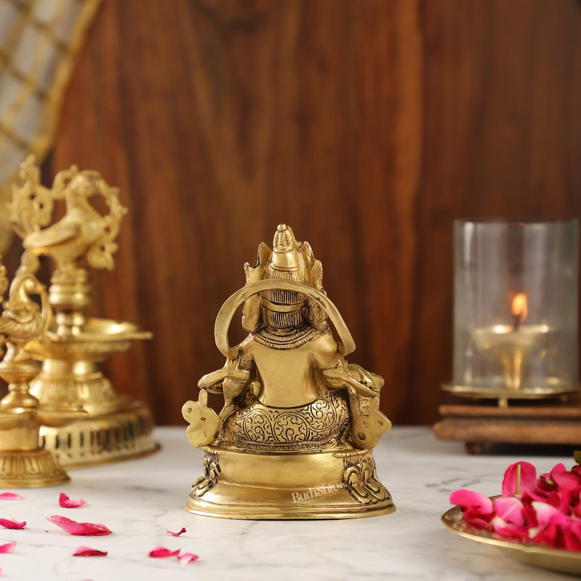Brass Kubera Idol | 6" Height | Deity of Wealth | Handcrafted