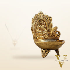 Brass lakshmi Diya Oil Lamp - 7 Inch