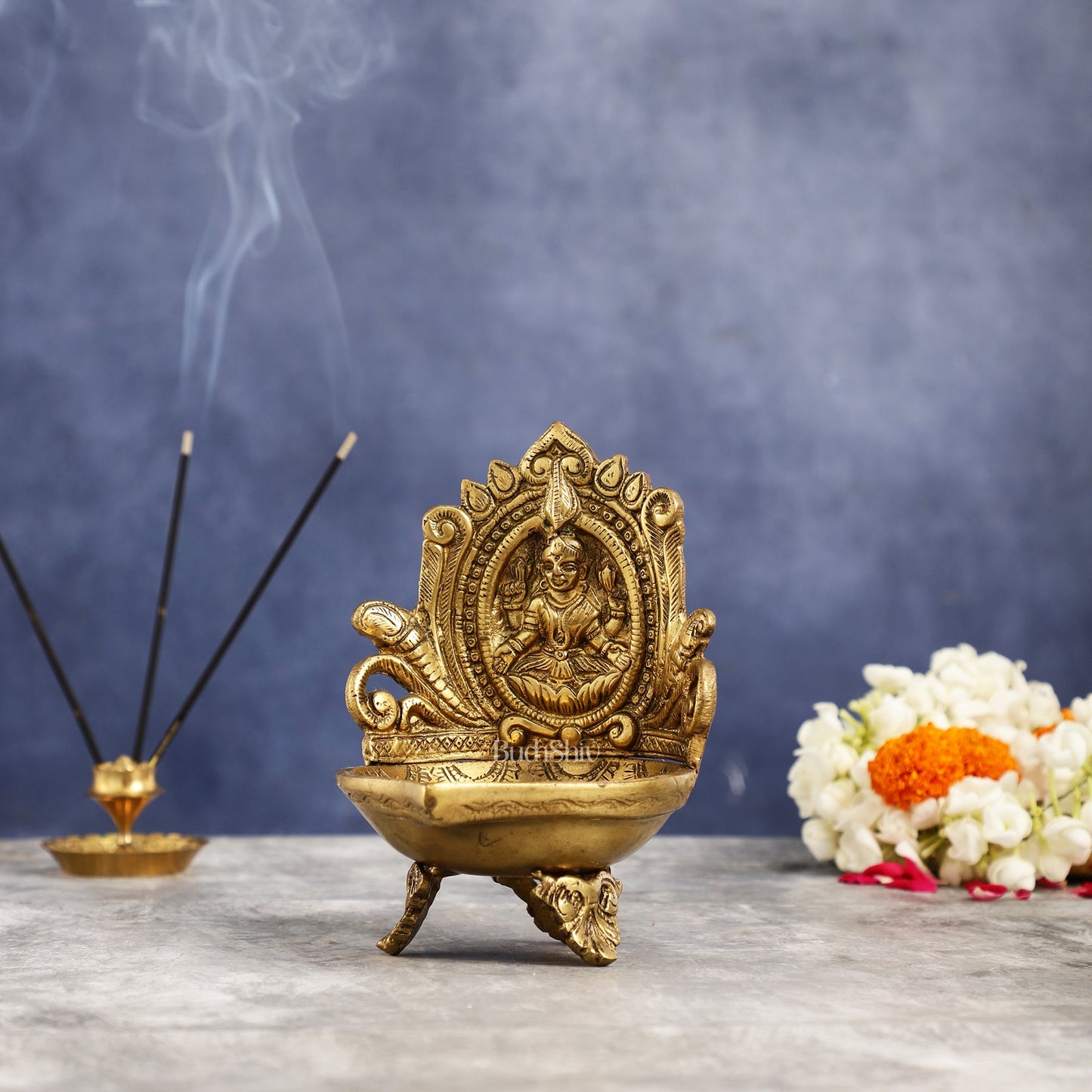Brass lakshmi Diya Oil Lamp - 7 Inch