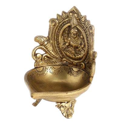 Brass lakshmi Diya Oil Lamp - 7 Inch
