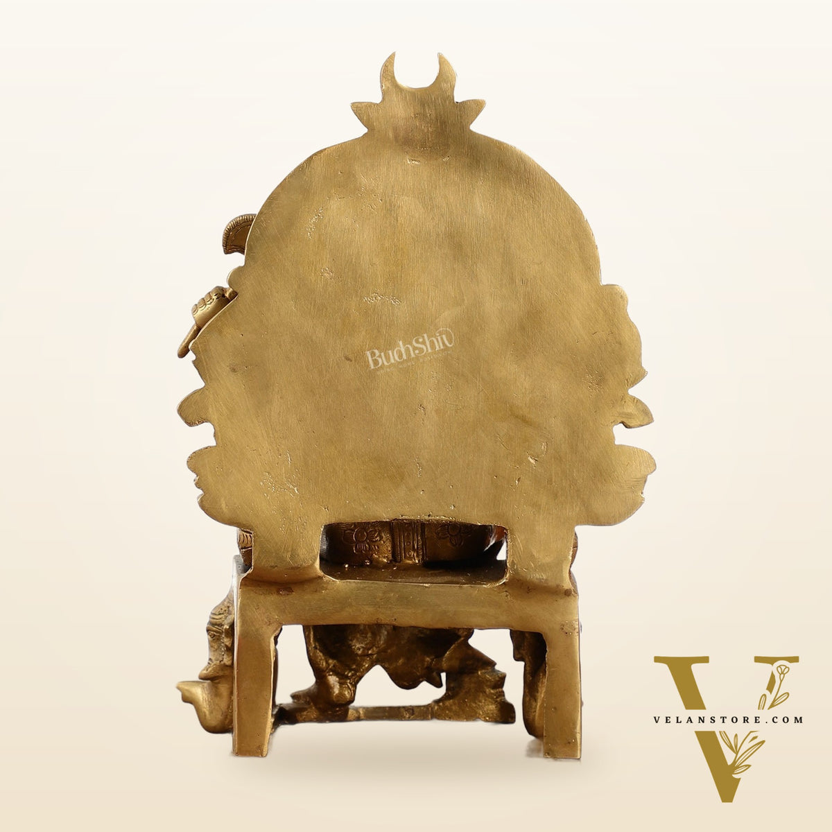 Brass Lal Baug Ka Raja Ganapati Idol Seated on Throne - 10.5 Inch