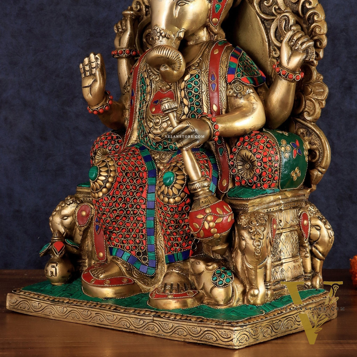 Brass Lalbaug Ka Raja Ganapati Statue - 17"
