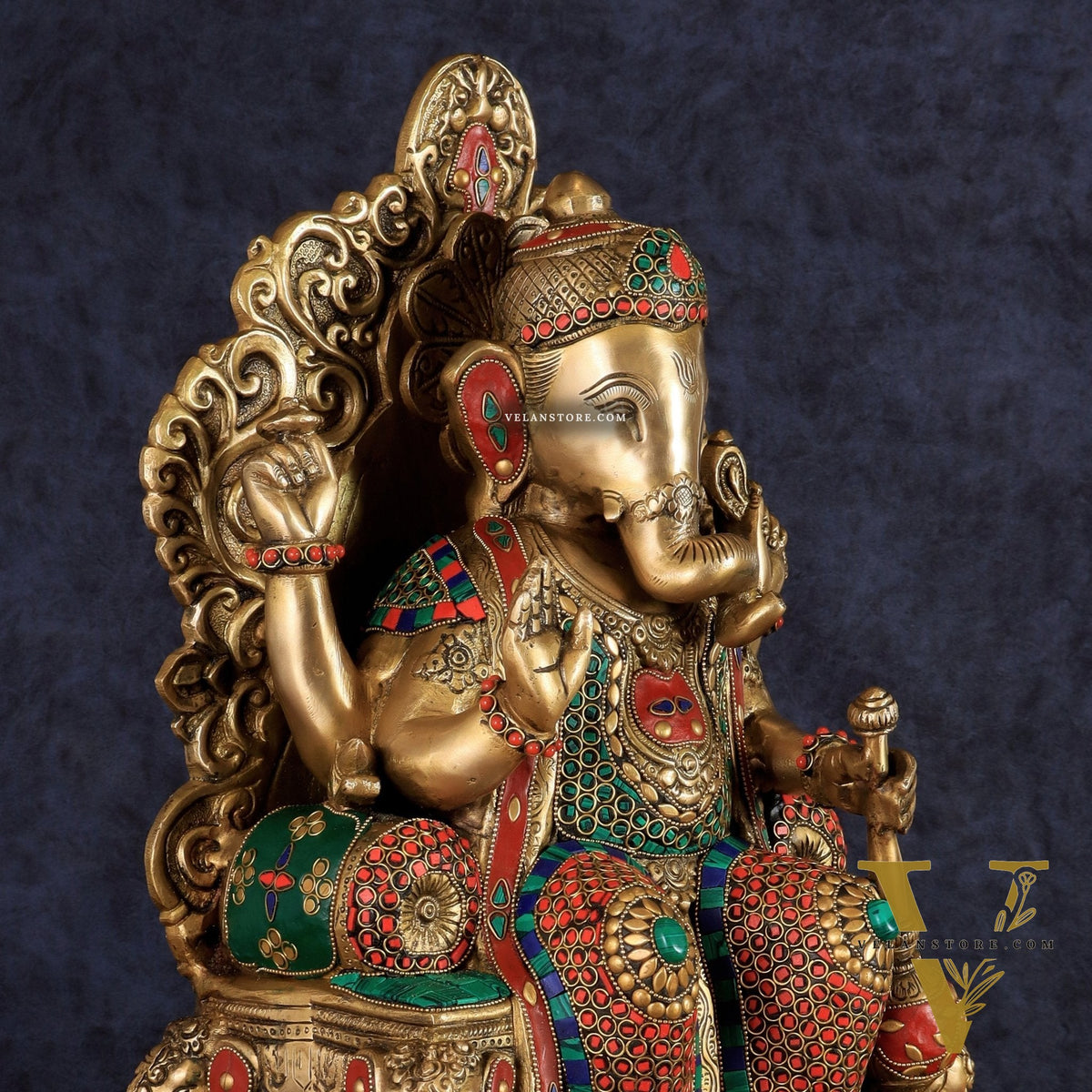 Brass Lalbaug Ka Raja Ganapati Statue - 17"