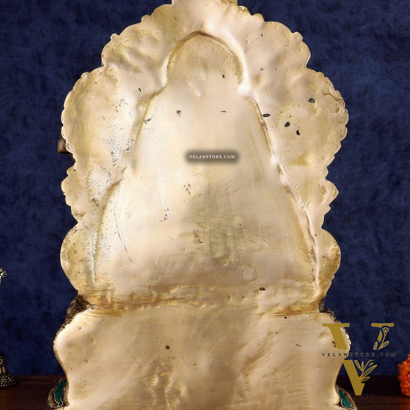 Brass Lalbaug Ka Raja Ganapati Statue - 17"