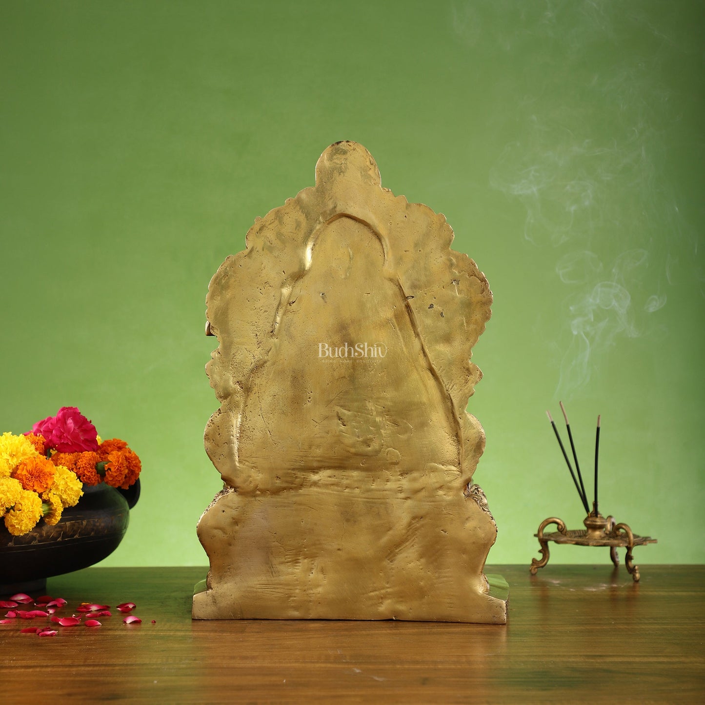 Brass Lalbaug Ka Raja Ganapati Statue - 17x11x7 Inch