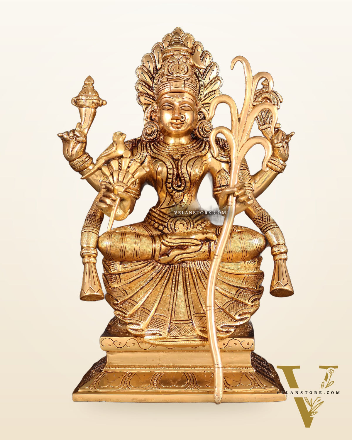 Brass Lalita Devi Idol 13" enhanced carvings