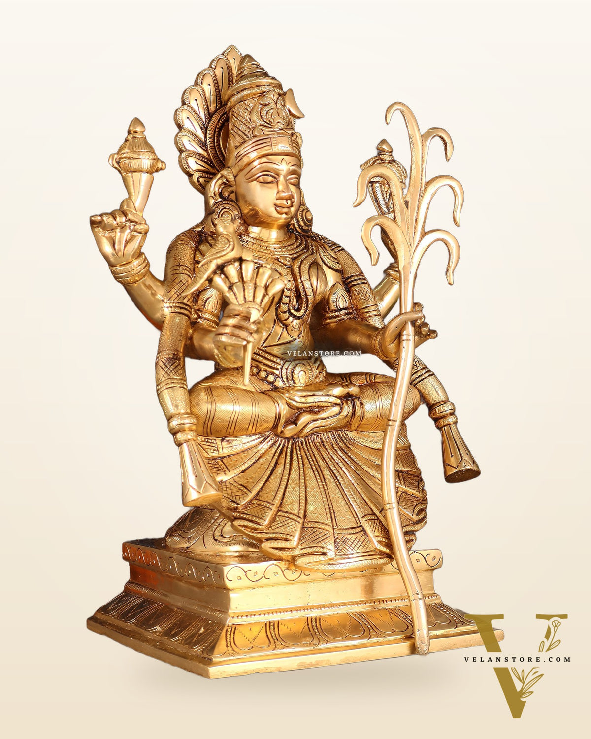 Brass Lalita Devi Idol 13" enhanced carvings