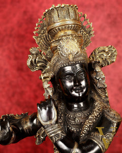 Brass Large black Krishna Statue - 46 inch