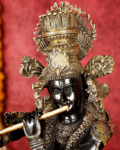 Brass Large black Krishna Statue - 46 inch