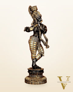 Brass Large black Krishna Statue - 46 inch