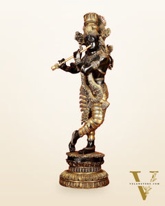 Brass Large black Krishna Statue - 46 inch