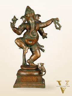 Brass Large Dancing Ganapati Statue 25"