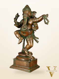 Brass Large Dancing Ganapati Statue 25"