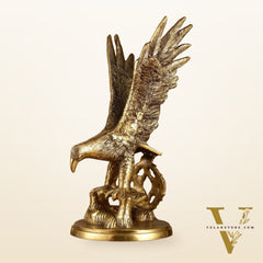 Brass Large Decorative Eagle Statue Showpiece | 15x8x7 Inch