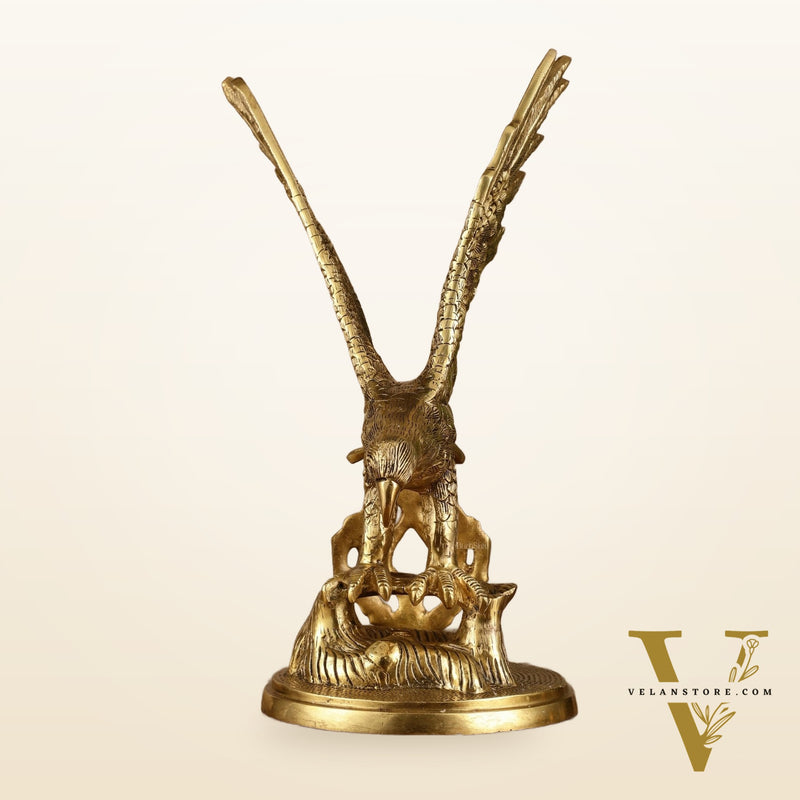 Brass Large Decorative Eagle Statue Showpiece | 15x8x7 Inch