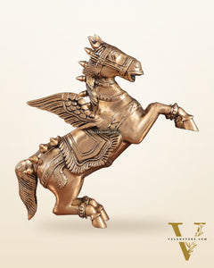 Brass large Flying Horse Pegasus Showpiece – 11.5" x 12" x 3.5" | Majestic Artistic Statue