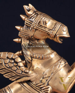 Brass large Flying Horse Pegasus Showpiece – 11.5" x 12" x 3.5" | Majestic Artistic Statue
