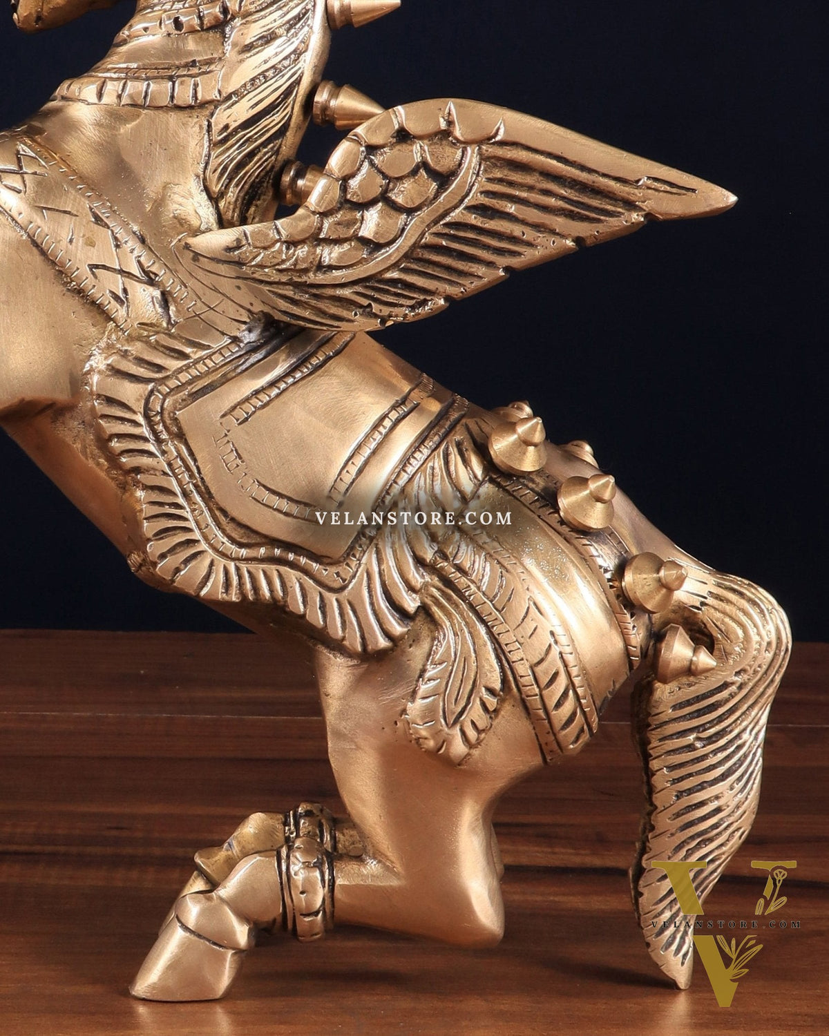 Brass large Flying Horse Pegasus Showpiece – 11.5" x 12" x 3.5" | Majestic Artistic Statue