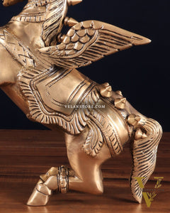 Brass large Flying Horse Pegasus Showpiece – 11.5" x 12" x 3.5" | Majestic Artistic Statue