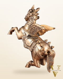Brass large Flying Horse Pegasus Showpiece – 11.5" x 12" x 3.5" | Majestic Artistic Statue