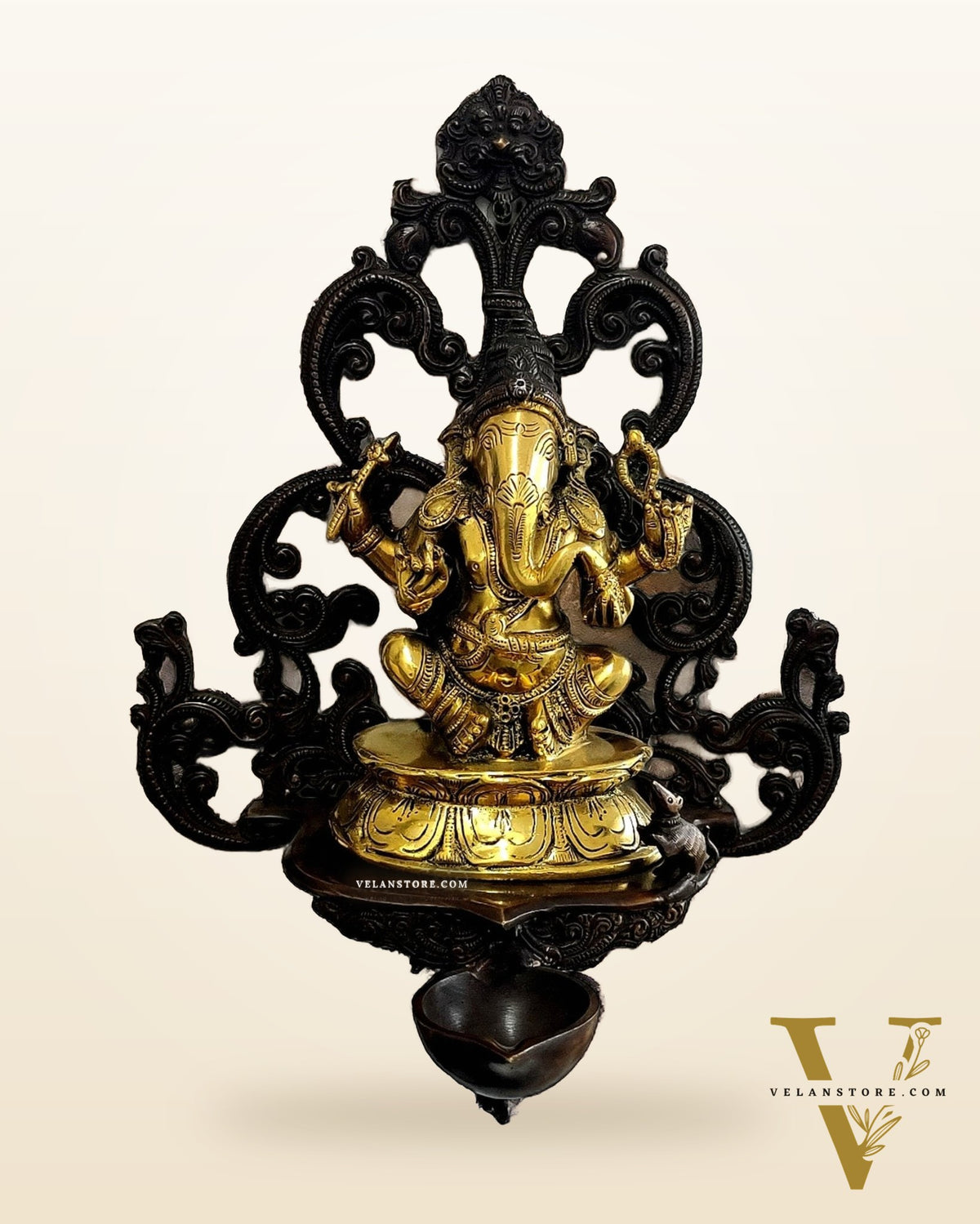 Brass Large Ganesha diya For wall
