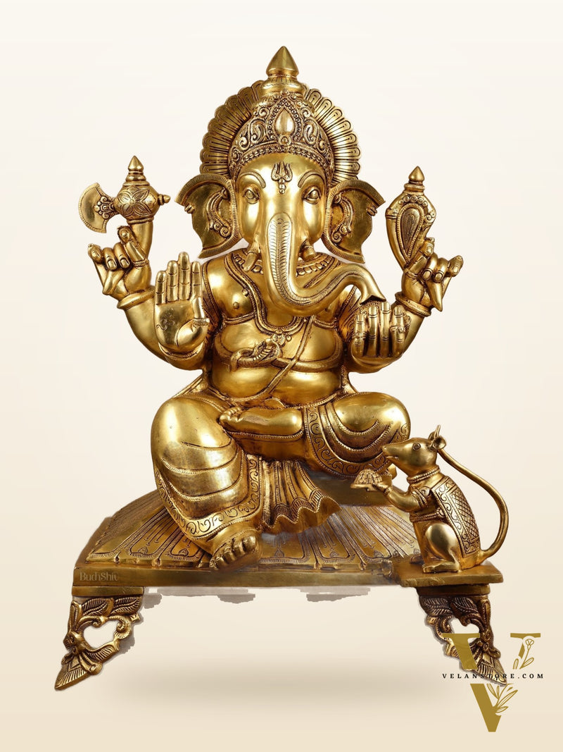 Brass Large Ganesha Sculpture 27.5
