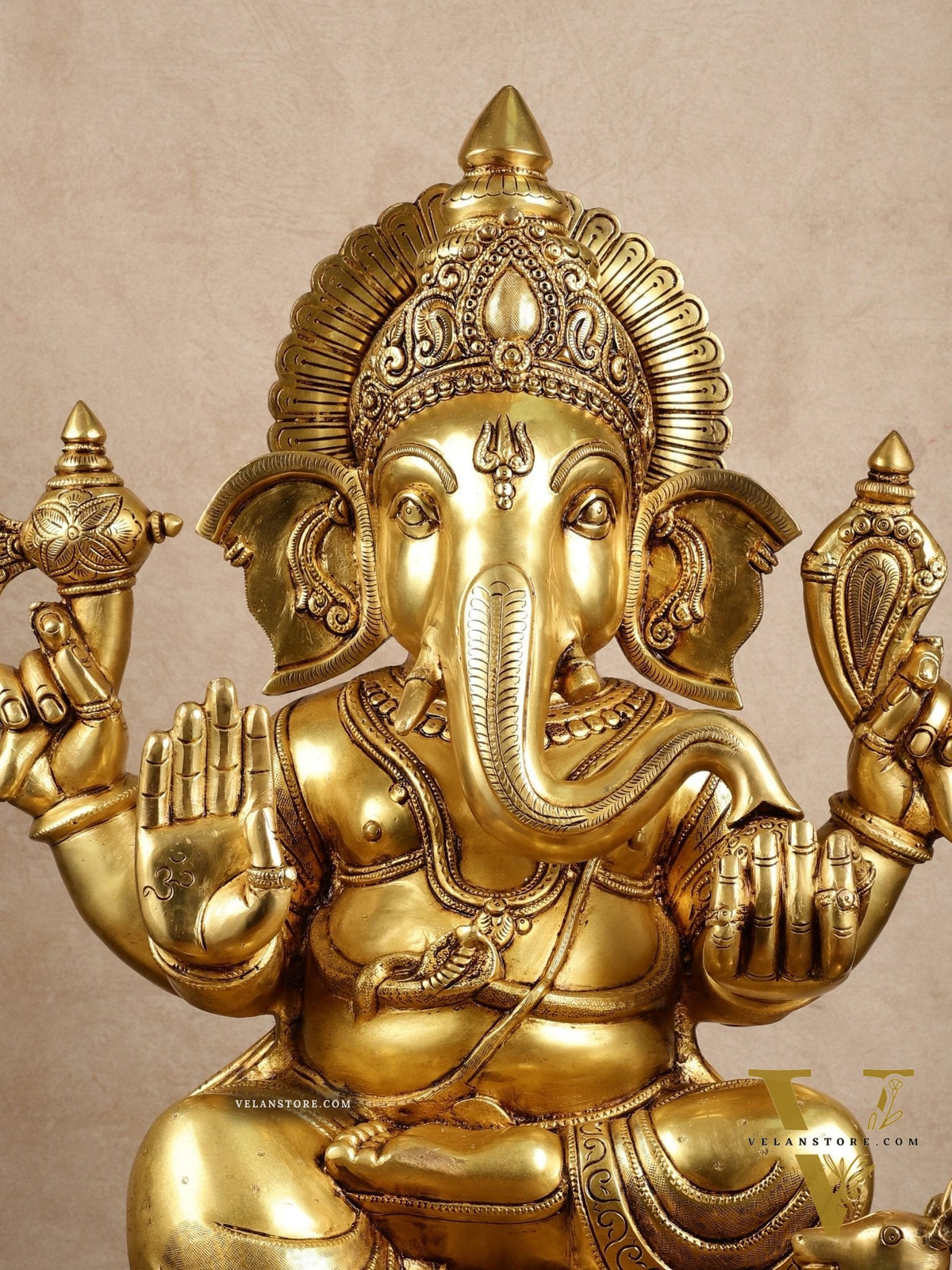 Brass Large Ganesha Sculpture 27.5