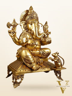 Brass Large Ganesha Sculpture 27.5