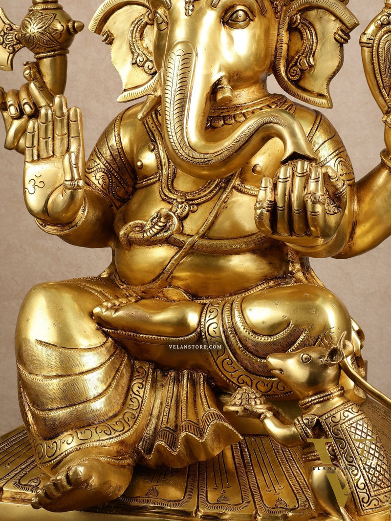 Brass Large Ganesha Sculpture 27.5
