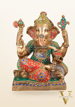 Brass Large Ganesha Statue - 18 Inch