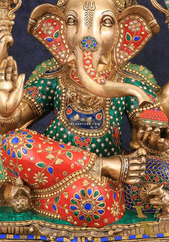 Brass Large Ganesha Statue - 18 Inch
