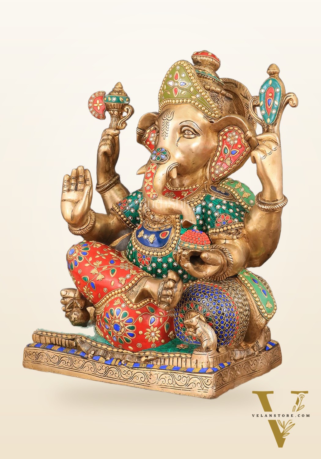 Brass Large Ganesha Statue - 18 Inch
