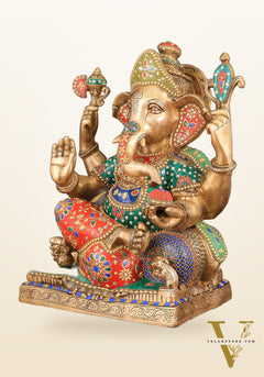 Brass Large Ganesha Statue - 18 Inch