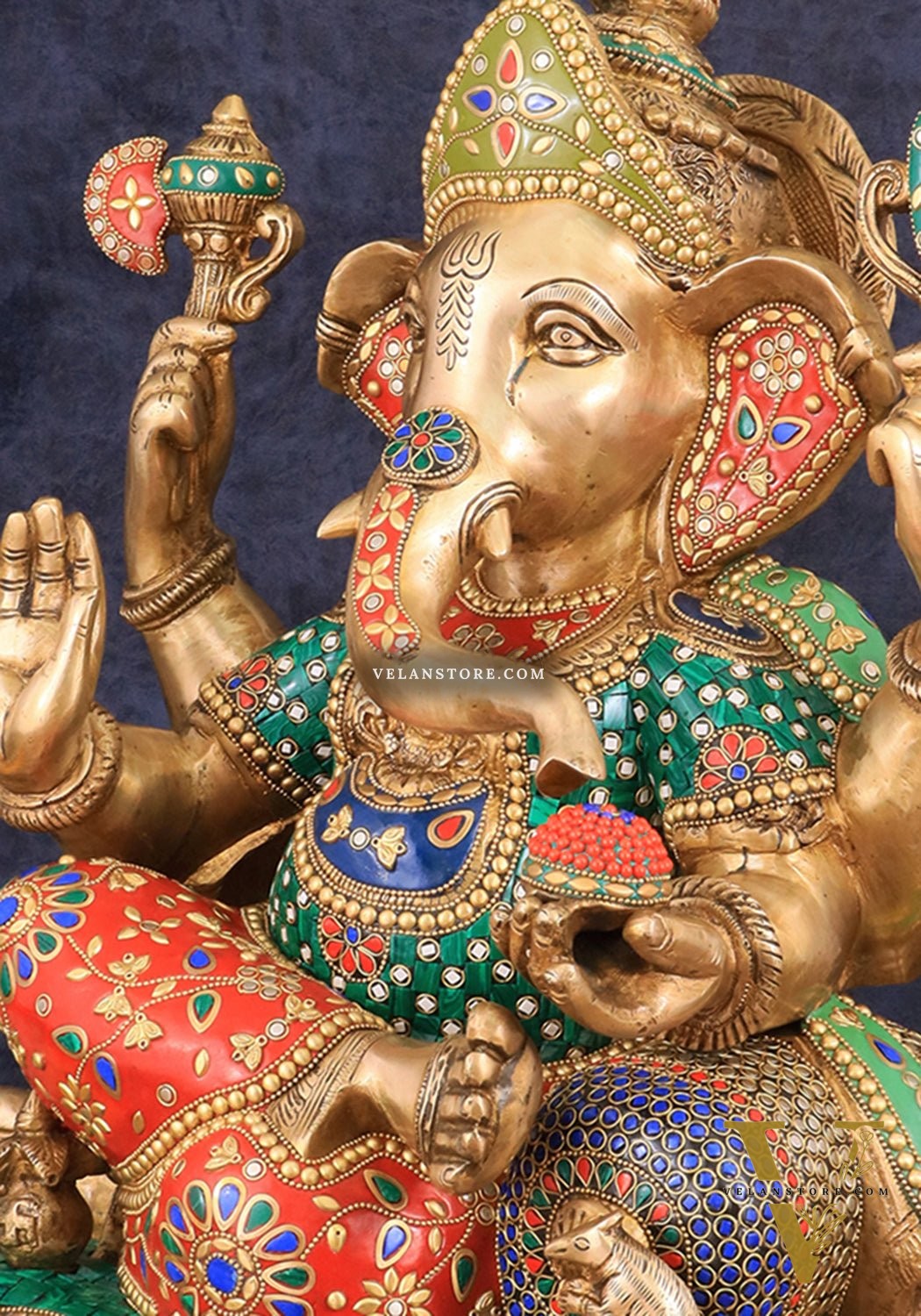 Brass Large Ganesha Statue - 18 Inch