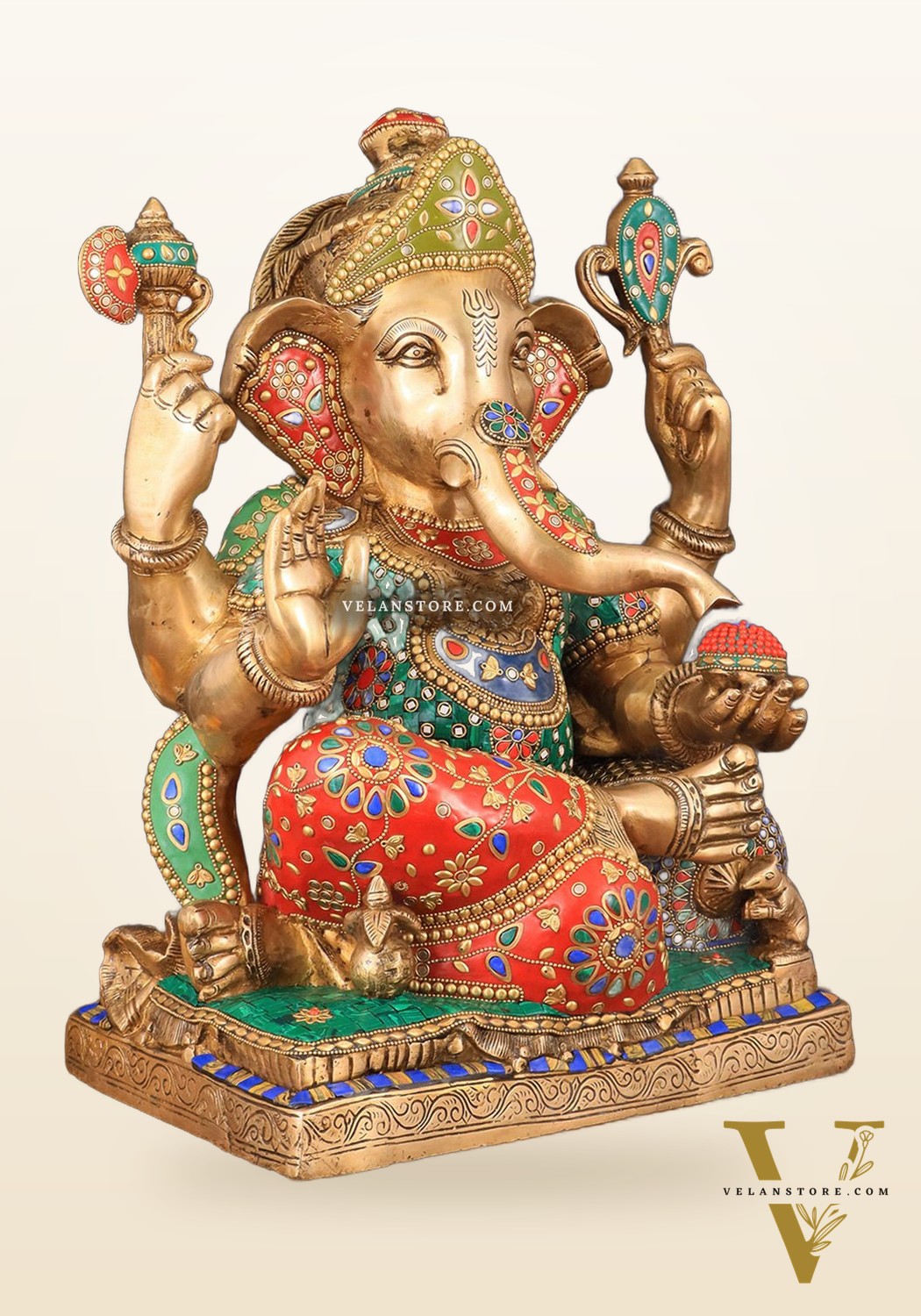 Brass Large Ganesha Statue - 18 Inch