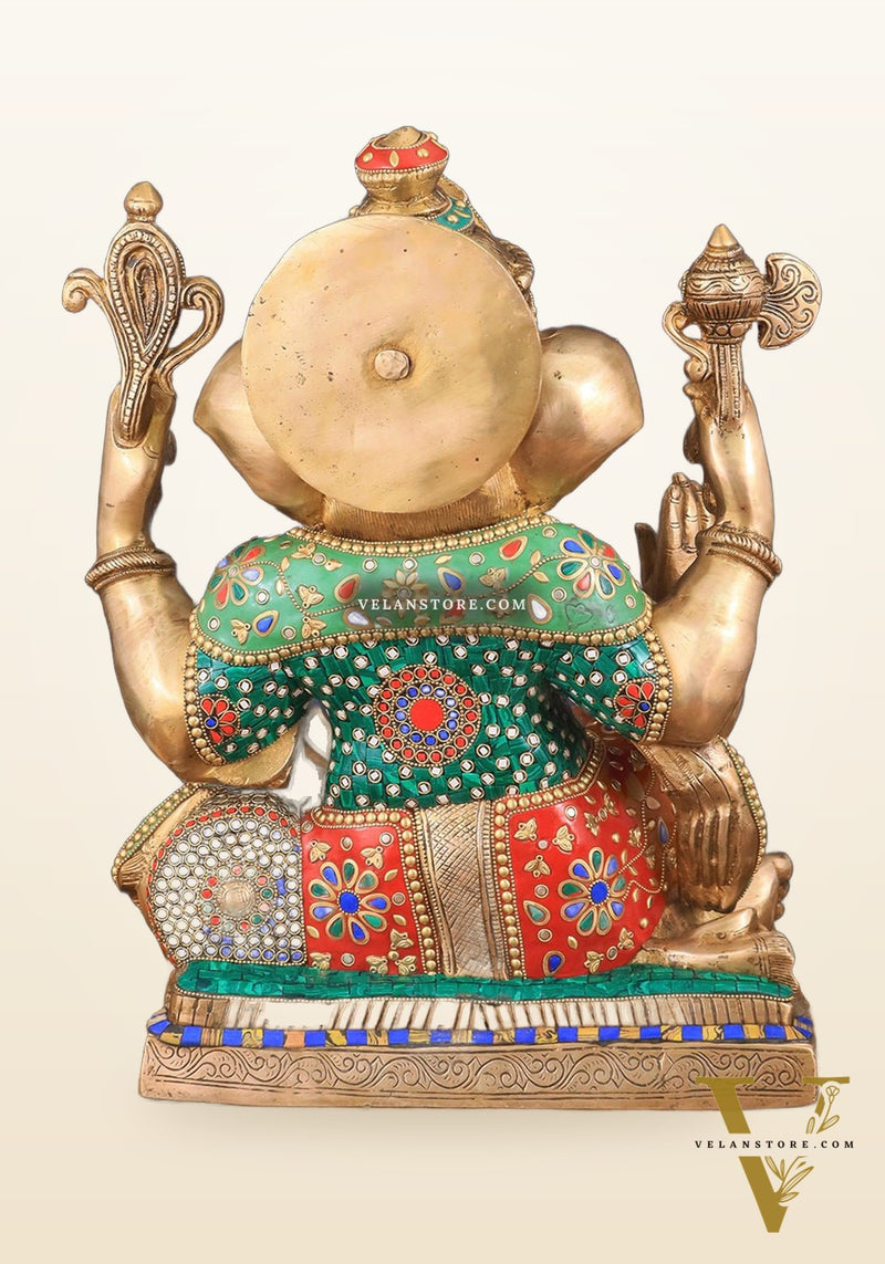 Brass Large Ganesha Statue - 18 Inch